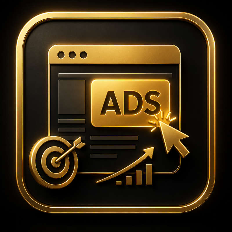 Icono de campañas publicitarias digitales y anuncios online