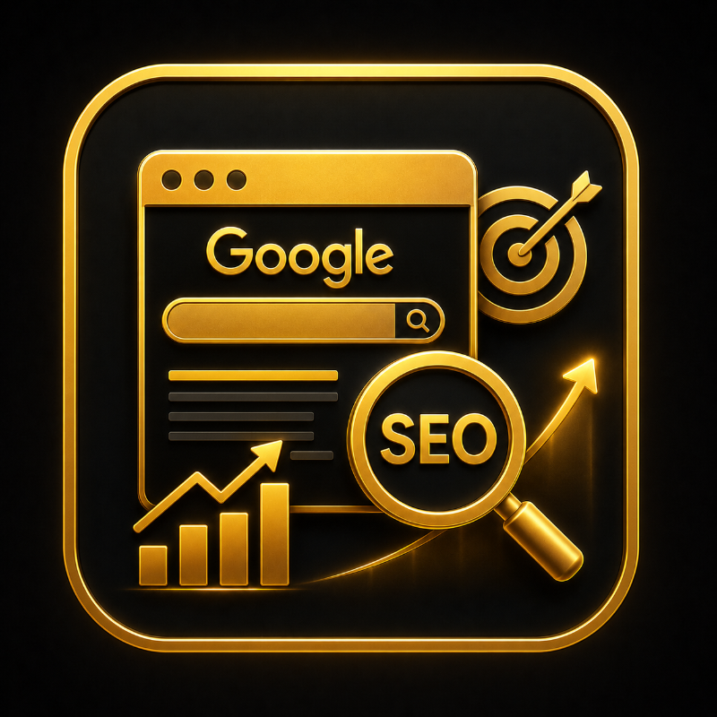 Icono de posicionamiento SEO y visibilidad en Google